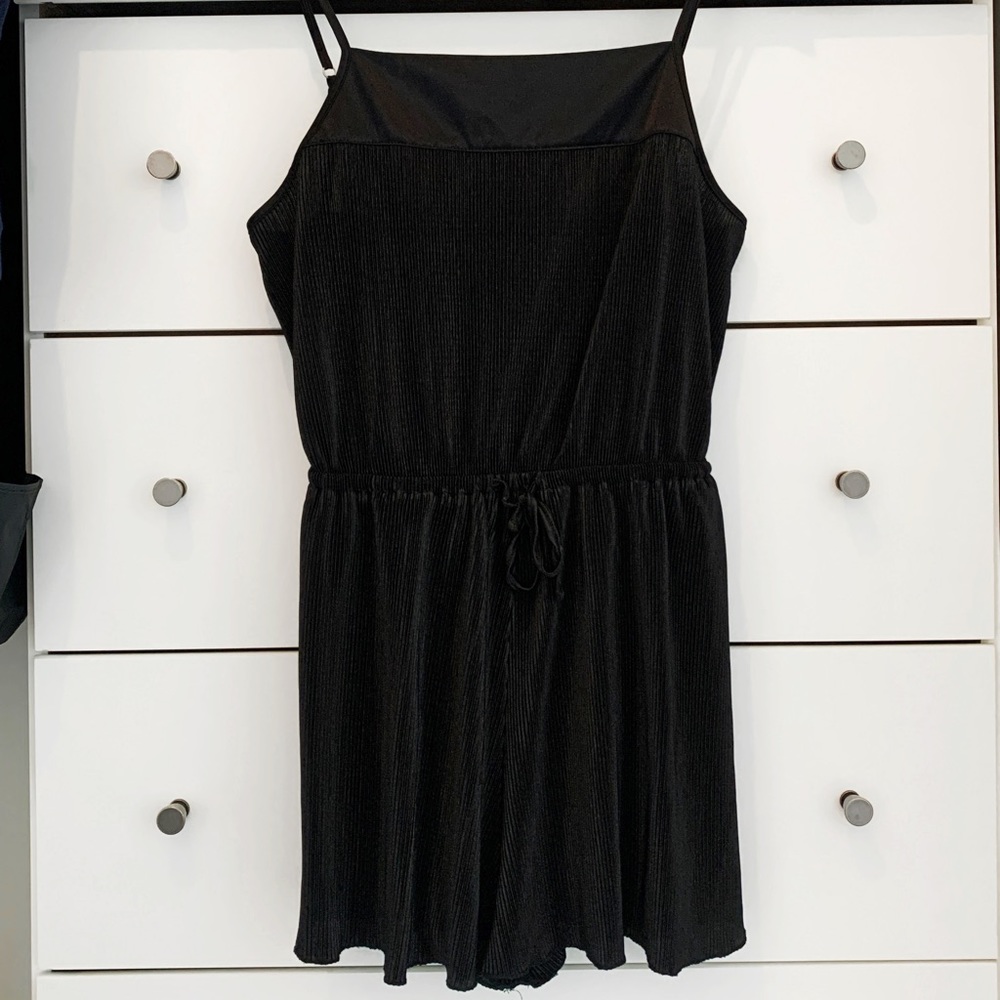 UO Black Plisse Romper